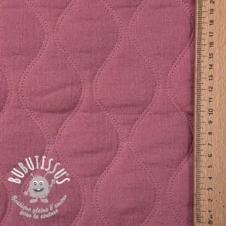 Tissu double gaze/mousseline QUILT Wave mauve