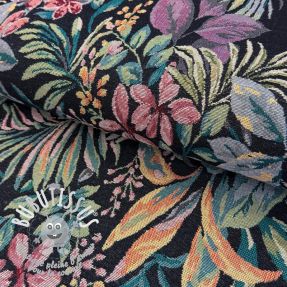 Tissu déco GOBELIN Flowers black