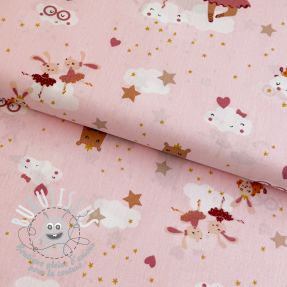 Tissu coton Sweet ballerina animals powder ORGANIC