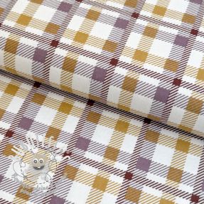 Tissu coton FLANNEL Checks and checks ochre