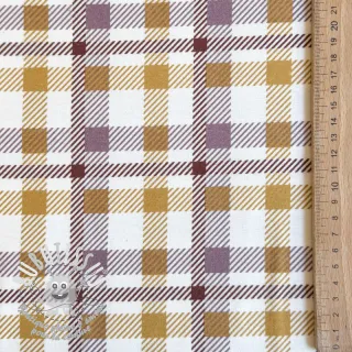 Tissu coton FLANNEL Checks and checks ochre