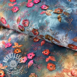 Tissu velours cotelé fin TIE DYE 21W Catchy design C