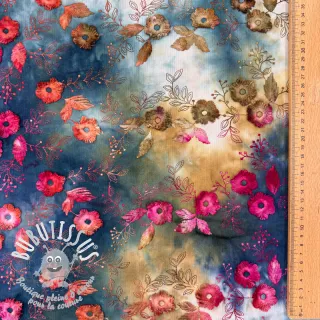Tissu velours cotelé fin TIE DYE 21W Catchy design C