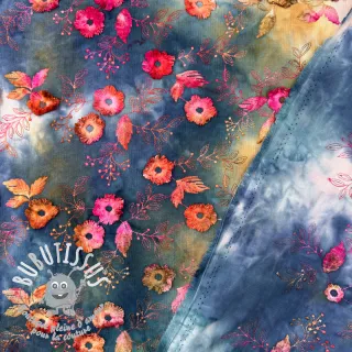 Tissu velours cotelé fin TIE DYE 21W Catchy design C