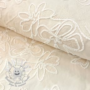 Tissu coton EMBROIDERY Chenille Manon design A