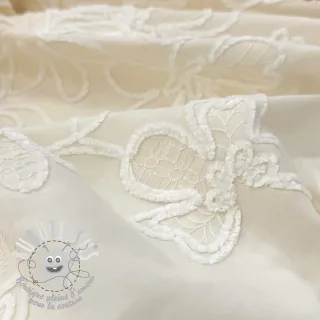 Tissu coton EMBROIDERY Chenille Manon design A