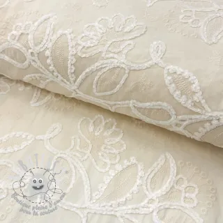 Tissu coton EMBROIDERY Chenille Manon design B