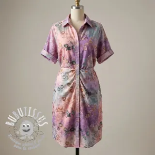 Tissu velours cotelé fin TIE DYE 21W Catchy design B