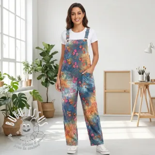 Tissu velours cotelé fin TIE DYE 21W Catchy design C