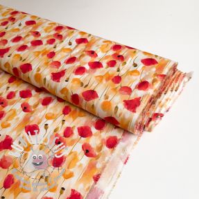 Viscose RAYON POPLIN Poppys design C