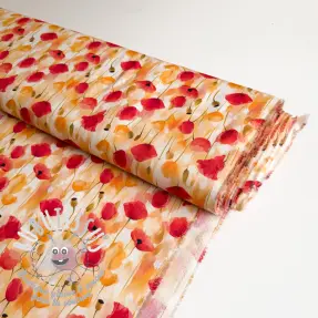 Viscose RAYON POPLIN Poppys design C