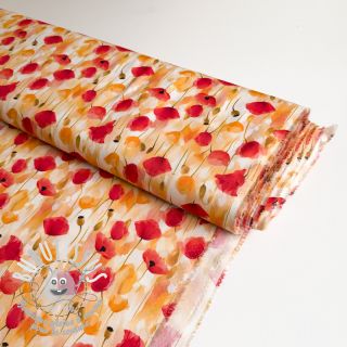 Viscose RAYON POPLIN Poppys design C