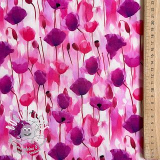 Viscose RAYON POPLIN Poppys design B