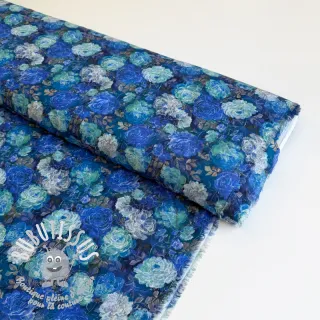 Viscose RAYON POPLIN Flower sea design B