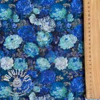Viscose RAYON POPLIN Flower sea design B