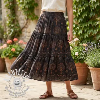 Viscose RAYON POPLIN Dark barrock design A