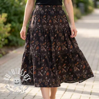 Viscose RAYON POPLIN Dark barrock design A