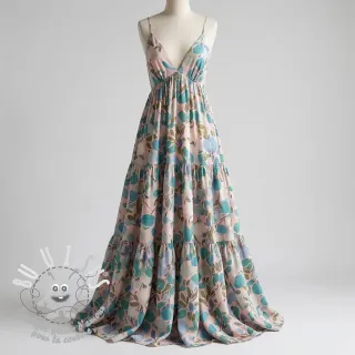 Viscose RAYON POPLIN Simplistic flowers design C