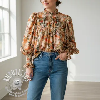 Viscose RAYON POPLIN Wild flowers design A