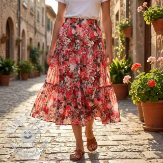 Viscose RAYON POPLIN Wild flowers design B