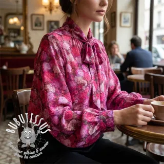 Viscose RAYON POPLIN Flower sea design A