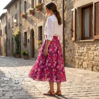 Viscose RAYON POPLIN Flower sea design A