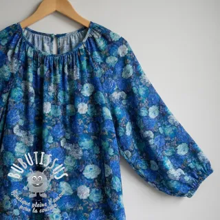 Viscose RAYON POPLIN Flower sea design B
