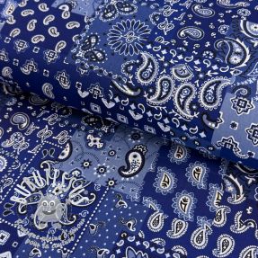 Bavlnená látka Farwest bleu