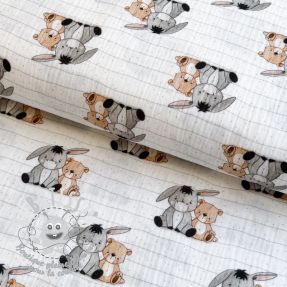 Tissu double gaze/mousseline Sweeties design B