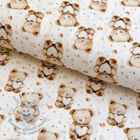 Tissu double gaze/mousseline Little things design B