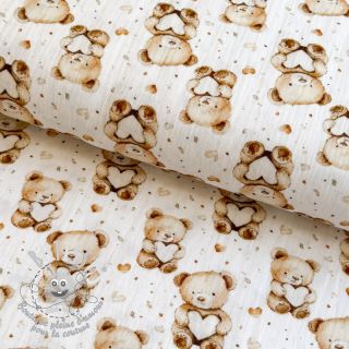 Tissu double gaze/mousseline Little things design B