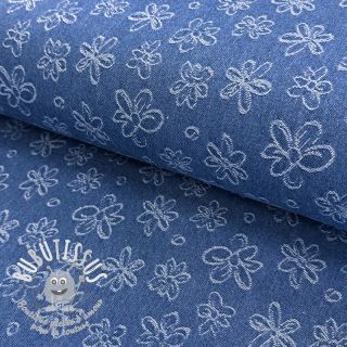 JEANS DENIM JACQUARD Flower dark jeans