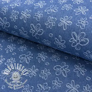 JEANS DENIM JACQUARD Flower dark jeans