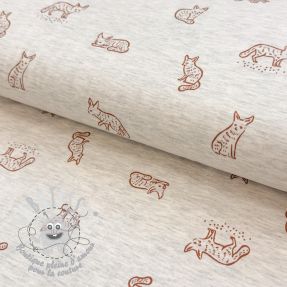 Jersey Hidden foxie ecru melange