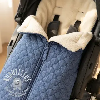 Tissu matelassé JEANS dark blue