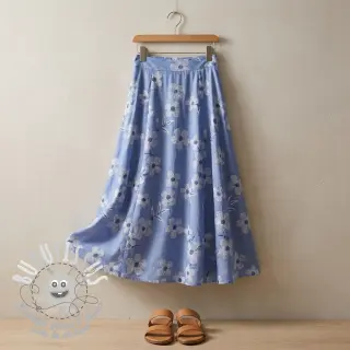Tissu coton JEANS Chambre LUXURY JACQUARD Flowers jeans