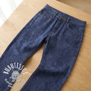 JEANS DENIM HEAVY Animal printed dark blue