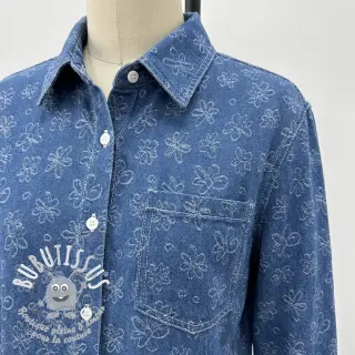 JEANS DENIM JACQUARD Flower dark jeans