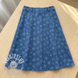 JEANS DENIM JACQUARD Flower dark jeans