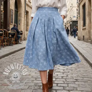 JEANS DENIM JACQUARD Flower light jeans