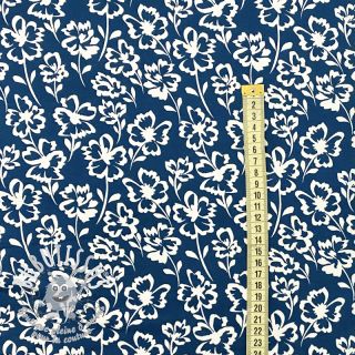 Sweat envers minkee SOFT Imprint flowers petrol