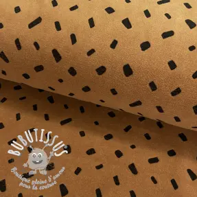 Tissu velours jersey Shape cognac