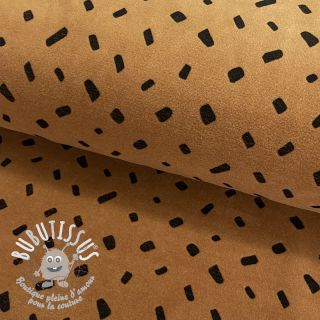 Tissu velours jersey Shape cognac