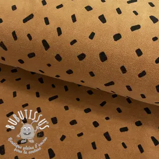 Tissu velours jersey Shape cognac