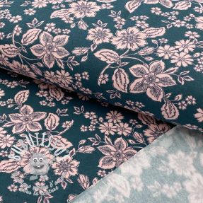 Sweat envers minkee SOFT Flowers emerald