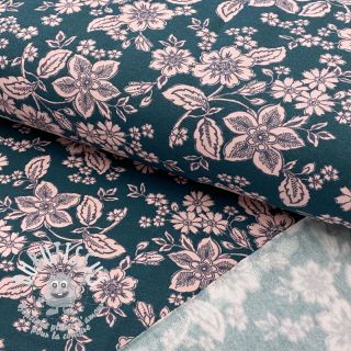 Sweat envers minkee SOFT Flowers emerald