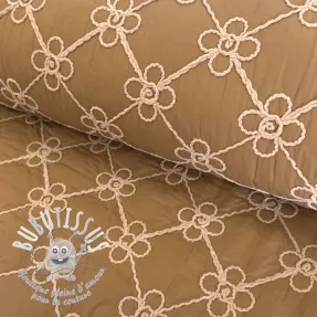 Tissu matelassé Flower design light brown