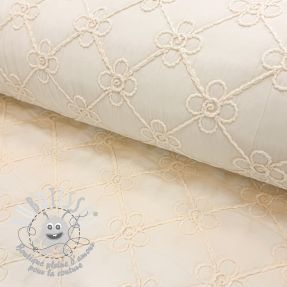 Tissu matelassé Flower design offwhite