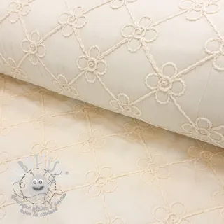 Tissu matelassé Flower design offwhite