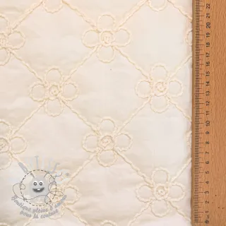 Tissu matelassé Flower design offwhite
